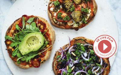 Veganske opskrifter – Mini pizza med linsemos og grønt