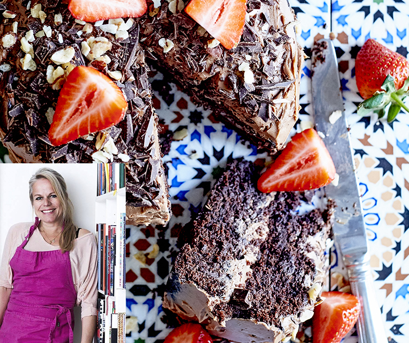 Camilla Lawes – Chokoladekage med lys chokocreme og jordbær